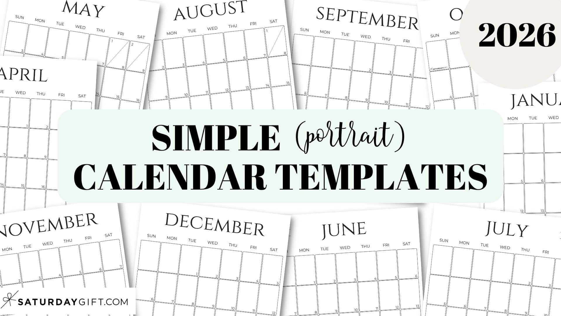 Free Printable Vertical Monthly Calendar 2026 | Printable Calendars