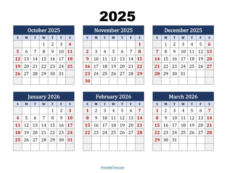 2026 Calendar Printable 6 Month