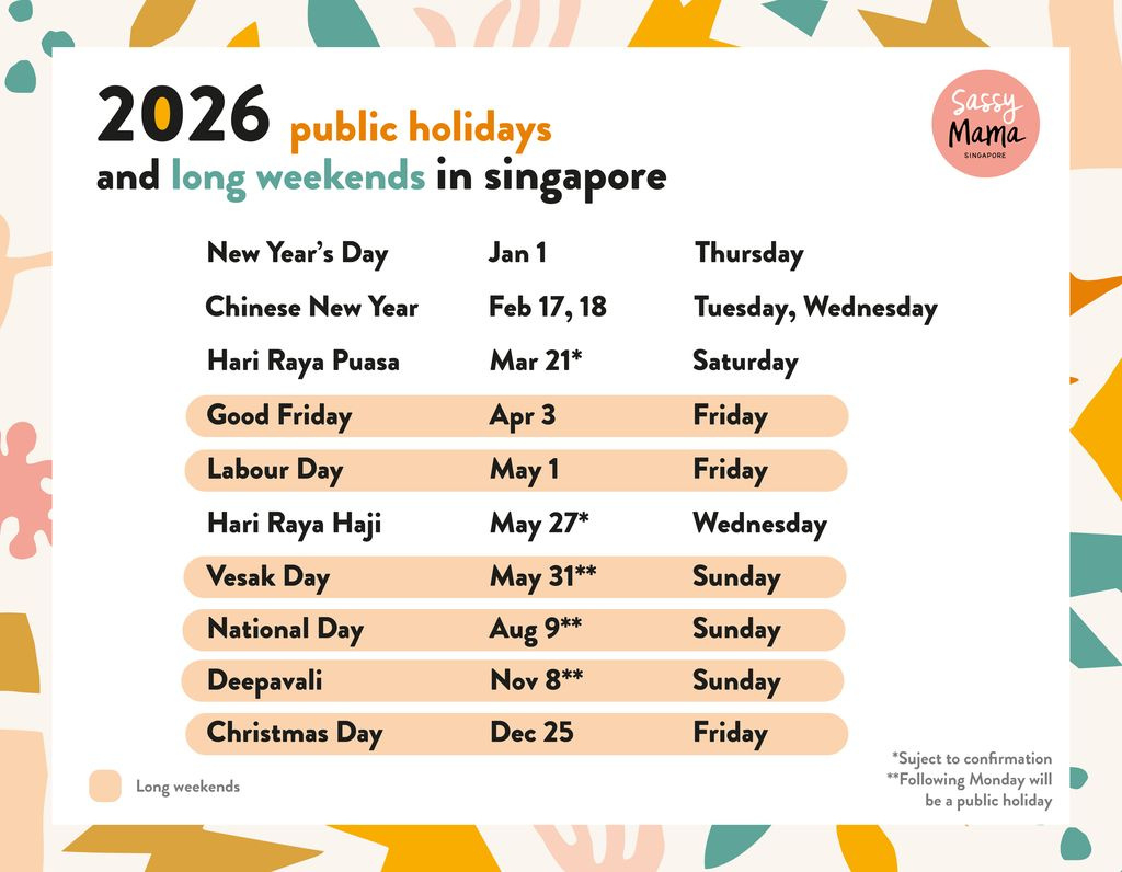 Updated: School Holidays 2026 &amp;amp; 2027 And Public Holidays In Singapore for 2026 Calendar Printable Singapore