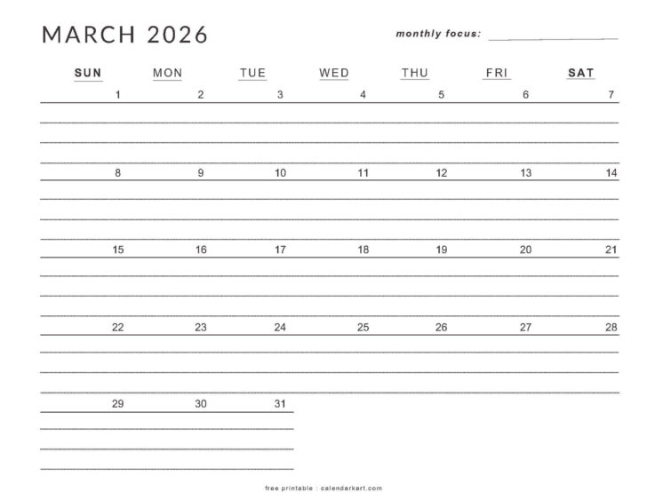 General Blue March 2026 Calendar