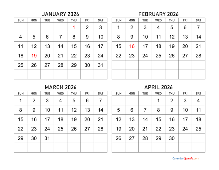 Jan Feb March 2026 Calendar