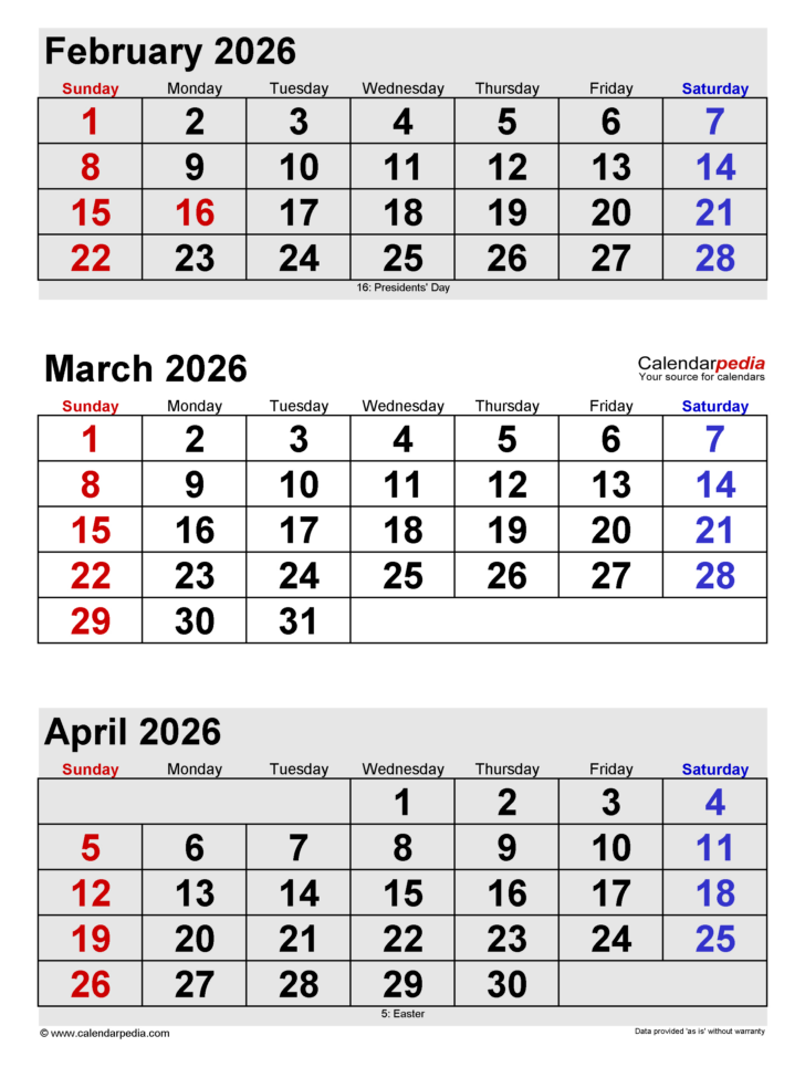 Feb March 2026 Calendar
