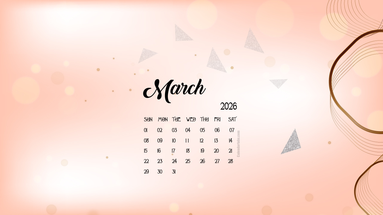 March 2026 Desktop Wallpaper Calendar - Calendarlabs for March 2026 Calendar Desktop Wallpaper