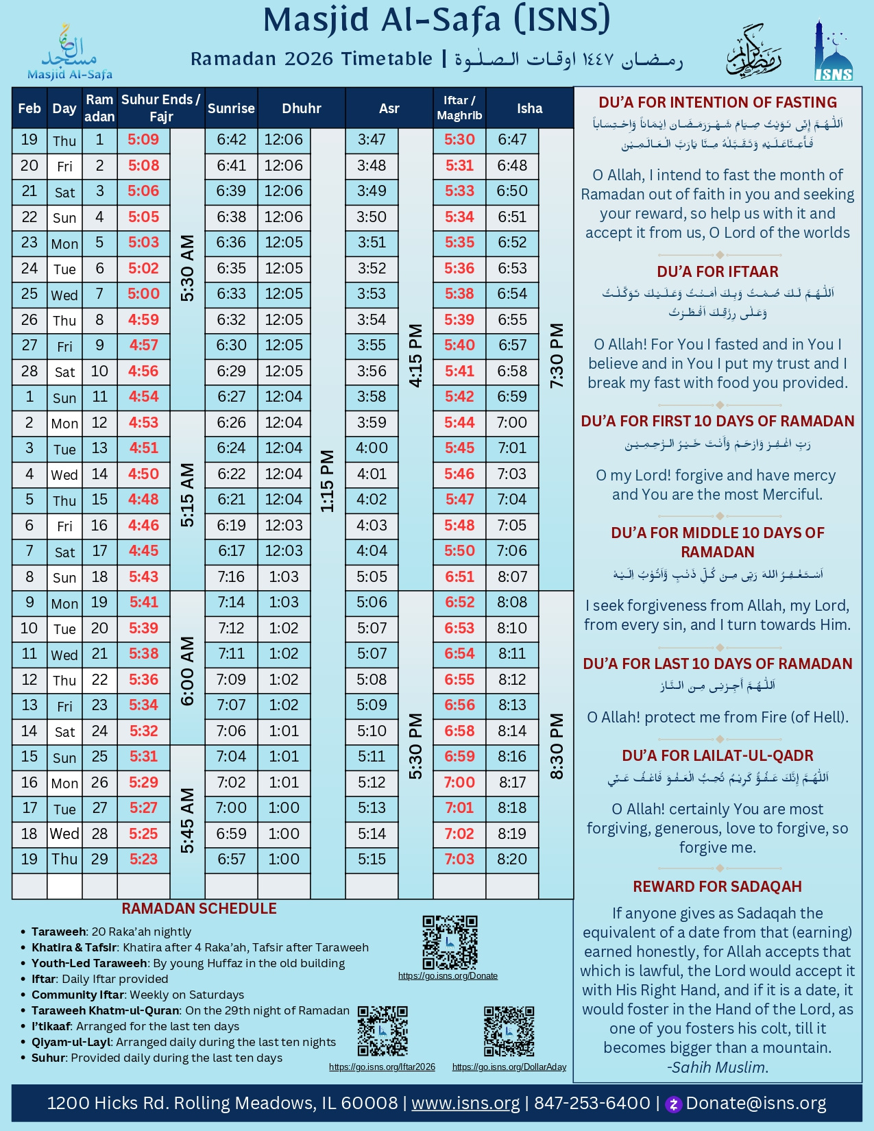 Ramadan 2026 – Isns throughout Ramadan Calendar Chicago 2026
