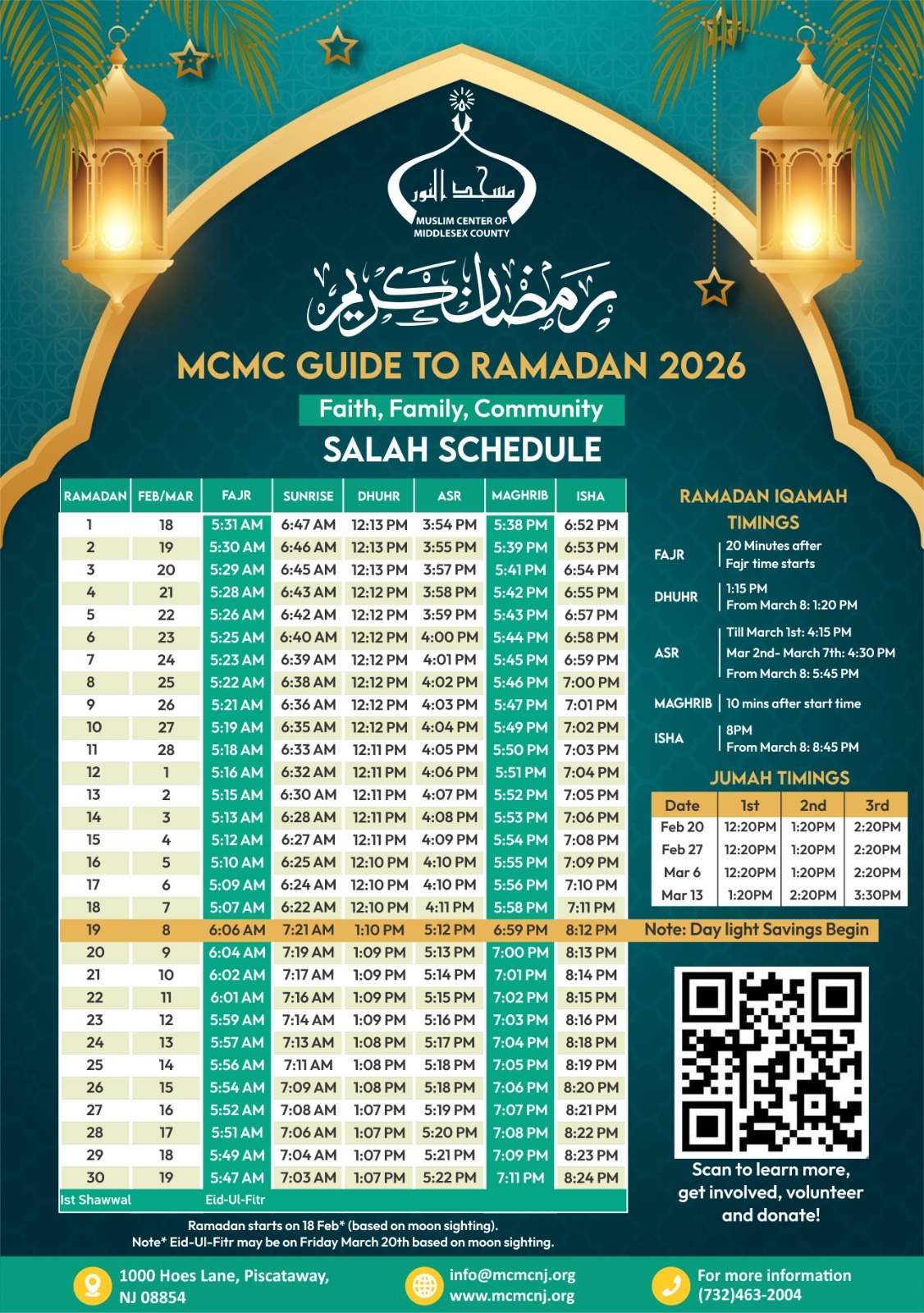 Ramadan At Mcmc 2026 – Mcmc pertaining to Ramadan Calendar 2026 For New Jersey