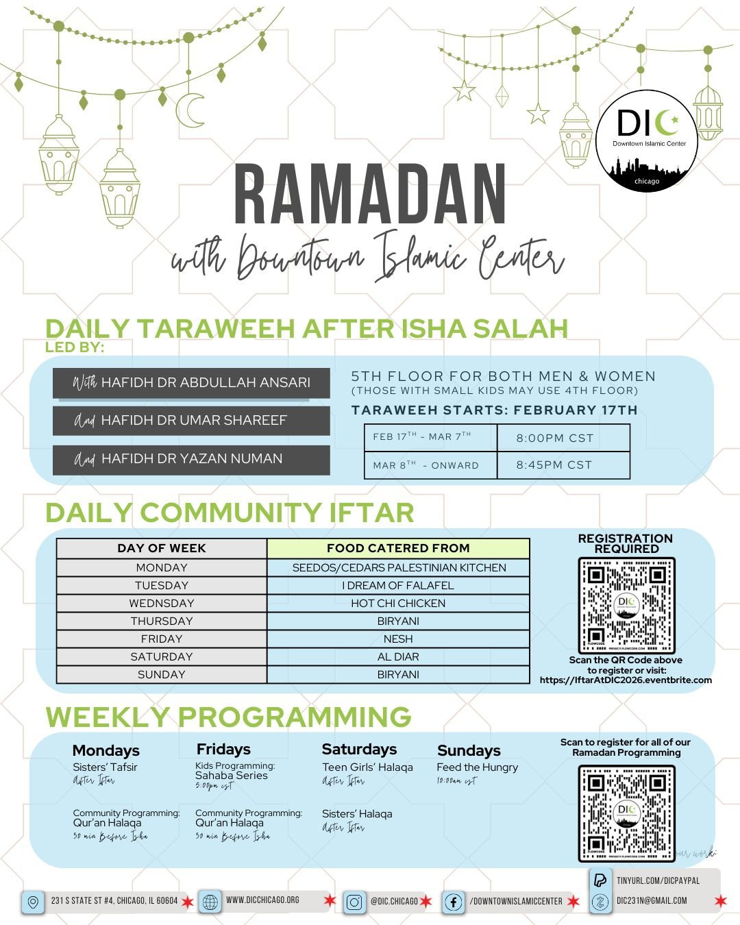 Ramadan — Downtown Islamic Center Of Chicago inside Ramadan Calendar 2026 Chicago Il