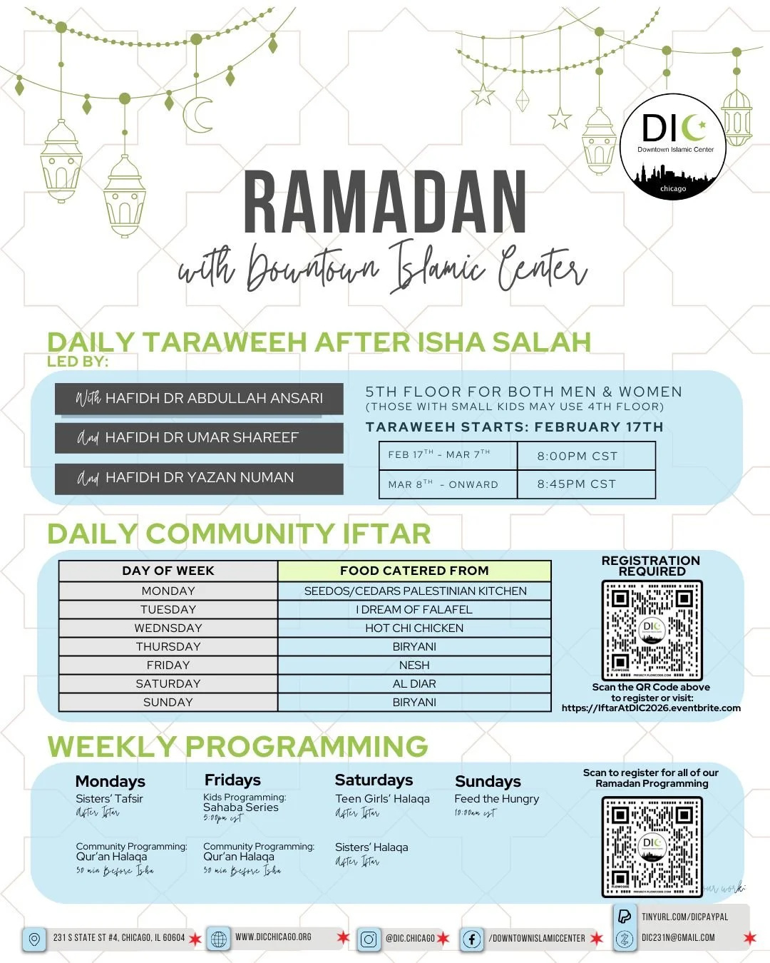 Ramadan — Downtown Islamic Center Of Chicago pertaining to Ramadan 2026 Calendar Chicago