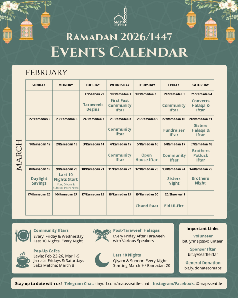 Ramadan Seattle - Maps for Ramadan Calendar 2026 In Seattle